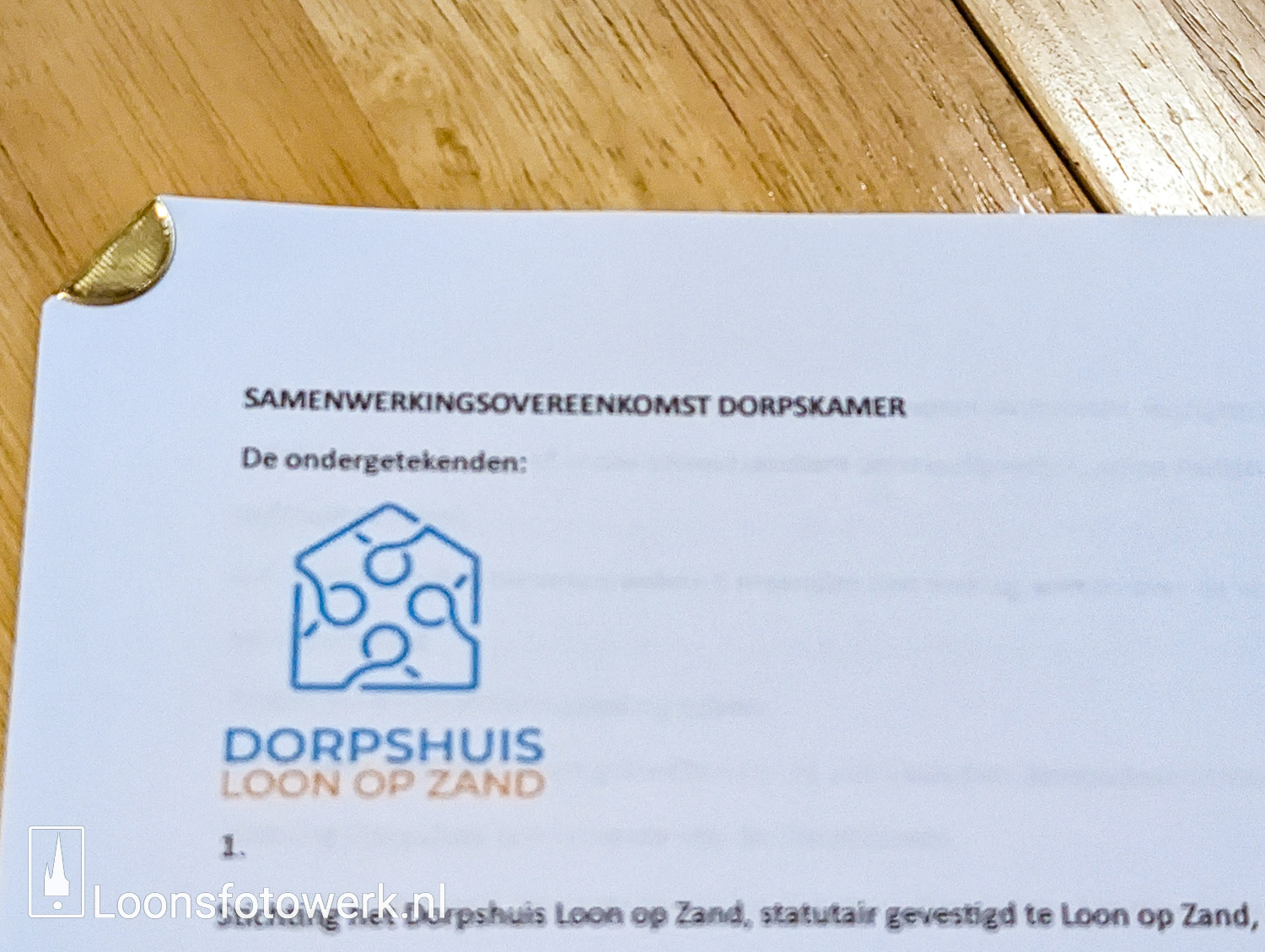 Overeenkomst Dorpskamer Loon op Zand getekend